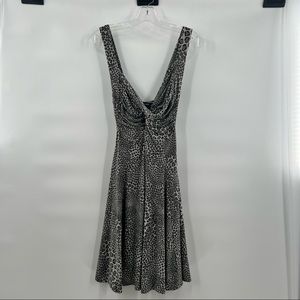 Norma Kamali Black and Gray Leopard Print Dress